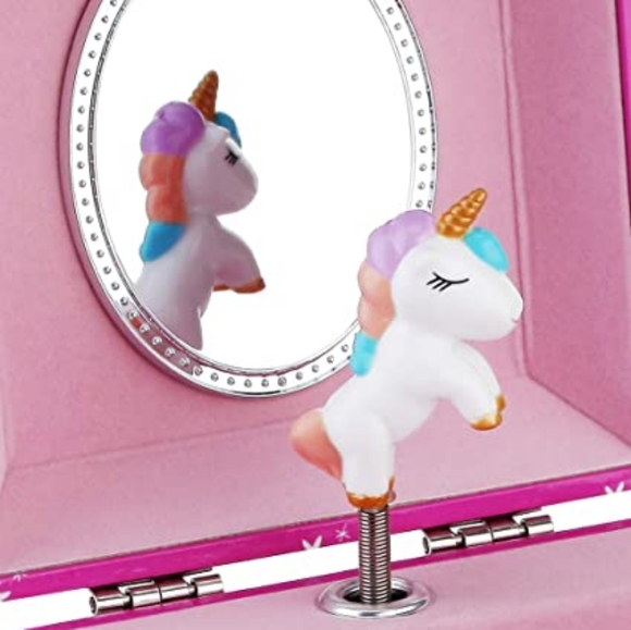 Kids Musical Jewelry Box for little Girls with Drawer and Jewelry Set with Love - Picture 3 of 4